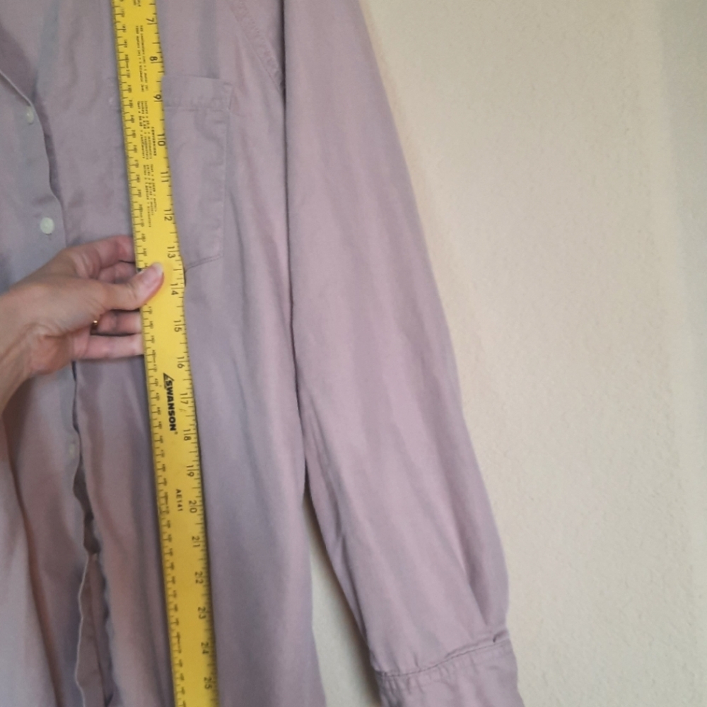 Universal Thread Dusty Pink Mauve Petal Pink Button Down Oversized Shirt - Picture 3 of 8